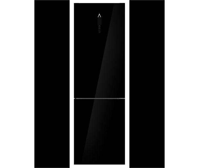 ALPHA Frigorífico Combi Pegasus Elite Pro-195, 195X60cm, Cristal Negro, No Frost, Zona 0, Inverter