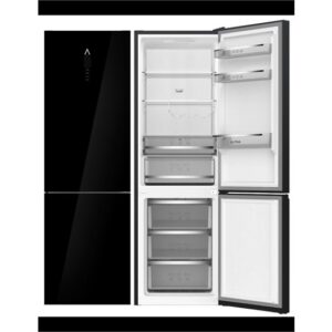 ALPHA Frigorífico Combi Pegasus Elite Pro-195, 195X60cm, Cristal Negro, No Frost, Zona 0, Inverter