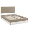Base tapizada + Cabecero Aura 140x190 cm Beige