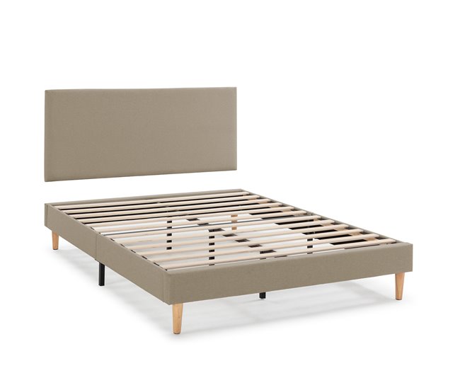 Base tapizada + Cabecero Aura 140x190 cm Beige