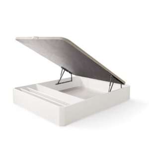 Canapé con Zapatero Abatible de Madera 135x190 Gran Capacidad Blanco