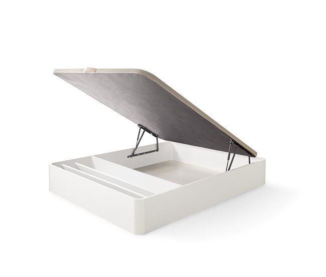 Canapé Con Zapatero Abatible De Madera 150X200 Blanco