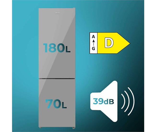 Cecotec Frigorífico combi Bolero CoolMarket Combi 250 Grey Glass D