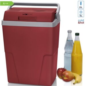Clatronic KB 3713 Nevera Portátil Eléctrica, 25 L, Conexión 12V/220V, Enfría y Calienta, Ideal Camping, Clase F, 600 , Rojo