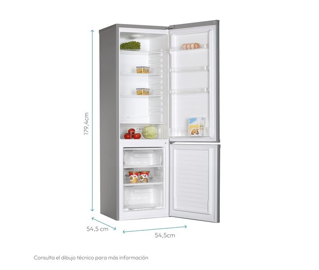 Combi 1,79 metros 252 litros inox CANDY CCG1S 518EX