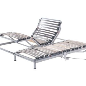 Conjunto de 2 somieres articulados eléctricos COMFORT 180 x 200 cm Plateado