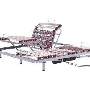 Conjunto de 2 somieres articulados eléctricos MOON 180 x 200 cm Gris oscuro