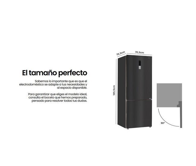 Frigorífico combi INFINITON FGC-432WC85DEK, 442 l, 185 cm, Ancho 70 cm