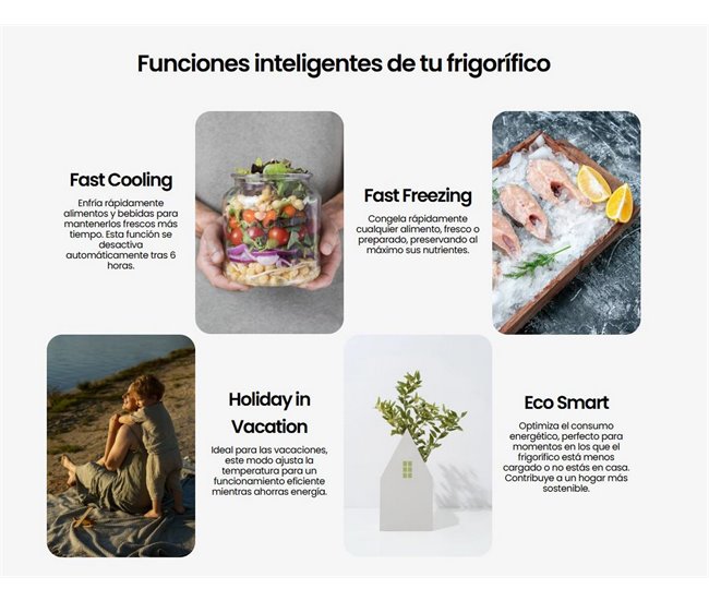 Frigorífico combi INFINITON FGC-432WC85DEK, 442 l, 185 cm, Ancho 70 cm