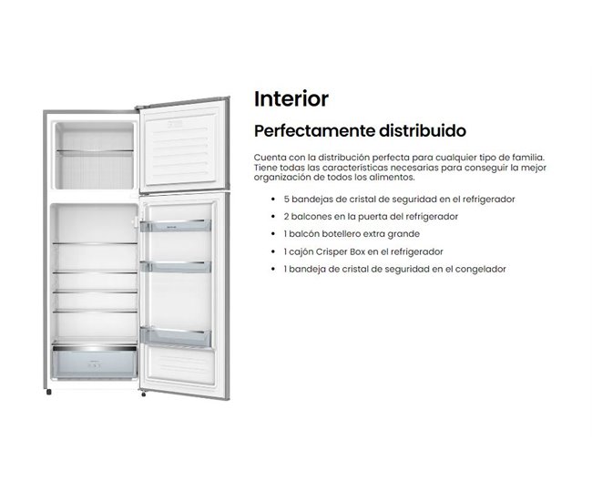 Frigorifico Dos Puertas INFINITON FG-300D75XER, 300 l, 175 cm, E, Ciclico, Inox