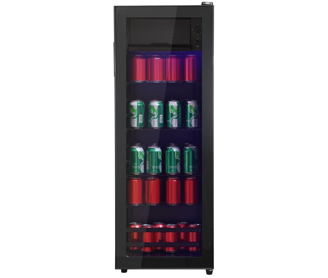 Frigorífico mini 109,5cm 128L de acero inoxidable con 1 puerta,negro