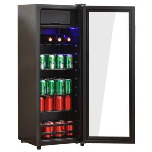 Frigorífico mini 109,5cm 128L de acero inoxidable con 1 puerta,negro