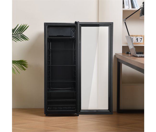 Frigorífico mini 109,5cm 128L de acero inoxidable con 1 puerta,negro