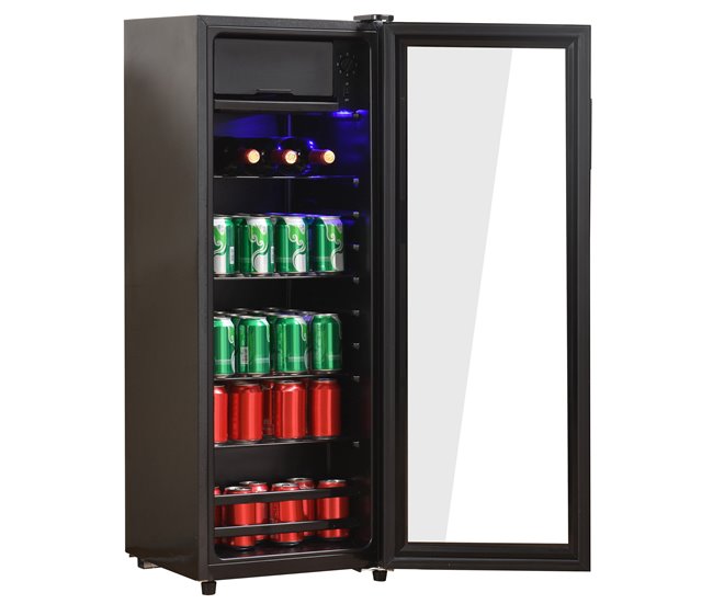 Frigorífico mini 109,5cm 128L de acero inoxidable con 1 puerta,negro