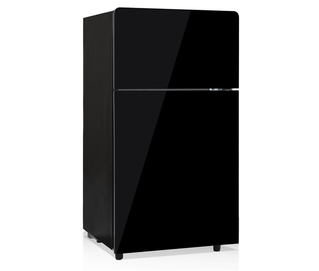 Frigorífico mini 86,5cm 72L de acero inoxidable con 2 puertas y luz led,negro