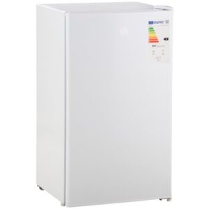 HOMCOM Mini Nevera Silenciosa 91 L Clase E, Frigorífico Pequeño, Nevera Pequeña Bajo Encimera con Temperatura Regulable 5 Niveles, Puerta Reversible, Estantes Ajustables, Blanco