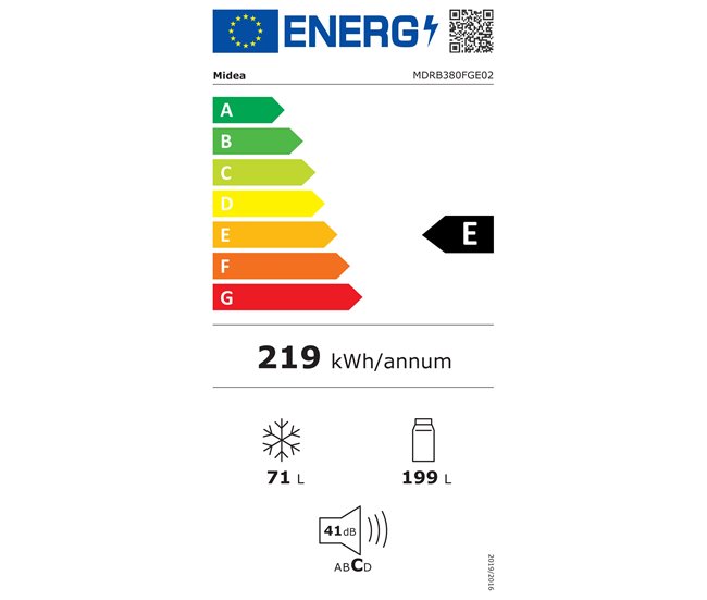 Midea MDRB380FGE02A Combi No Frost