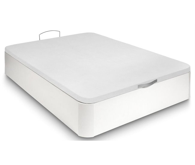 PACK DE CANAPÉ DE MADERA BLANCO + COLCHÓN VISCOELÁSTICO